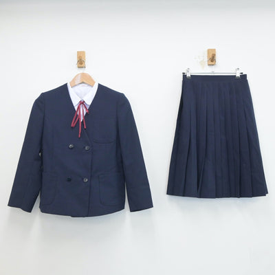 【中古】青森県 佃中学校 女子制服 4点（ブレザー・シャツ・スカート）sf019391