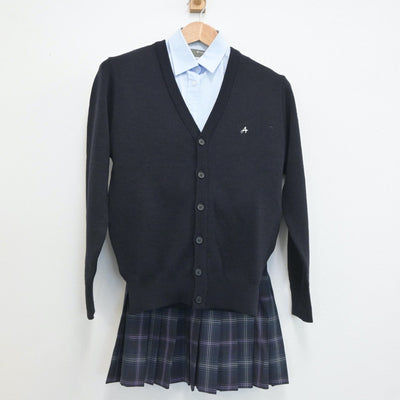 【中古】東京都 飛鳥未来高等学校 女子制服 4点（ブレザー・シャツ・ニット・スカート）sf019406