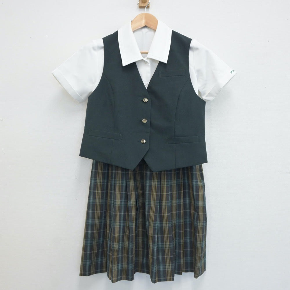 【中古】静岡県 富士宮北高等学校 女子制服 3点（シャツ・ベスト・スカート）sf019411