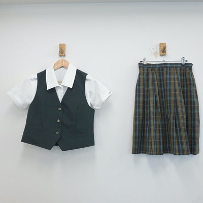 【中古】静岡県 富士宮北高等学校 女子制服 3点（シャツ・ベスト・スカート）sf019411