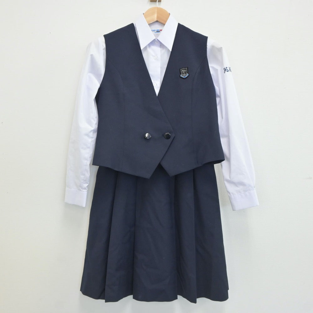 【中古】埼玉県 星野高等学校 女子制服 3点（シャツ・ベスト・スカート）sf019415