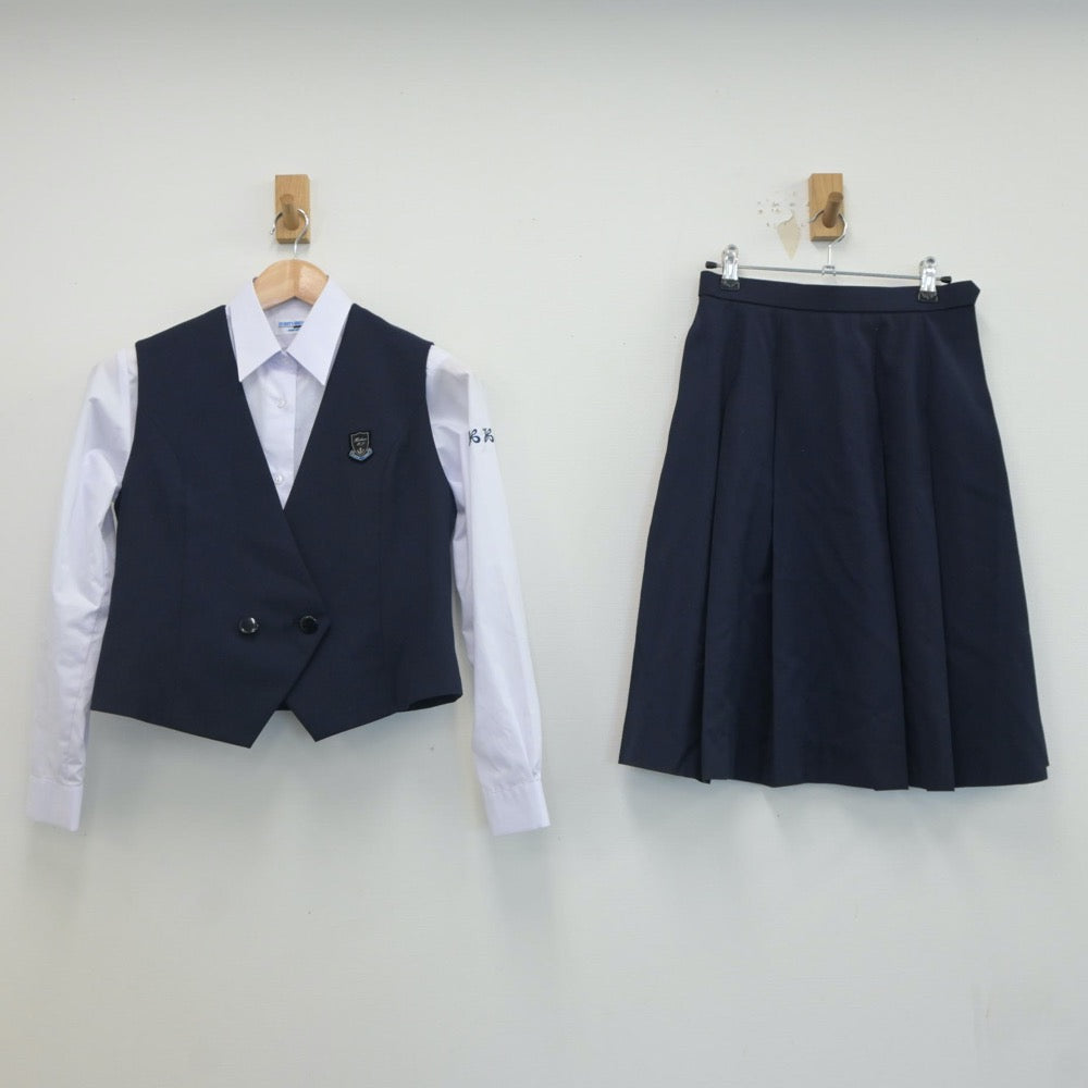 【中古】埼玉県 星野高等学校 女子制服 3点（シャツ・ベスト・スカート）sf019415