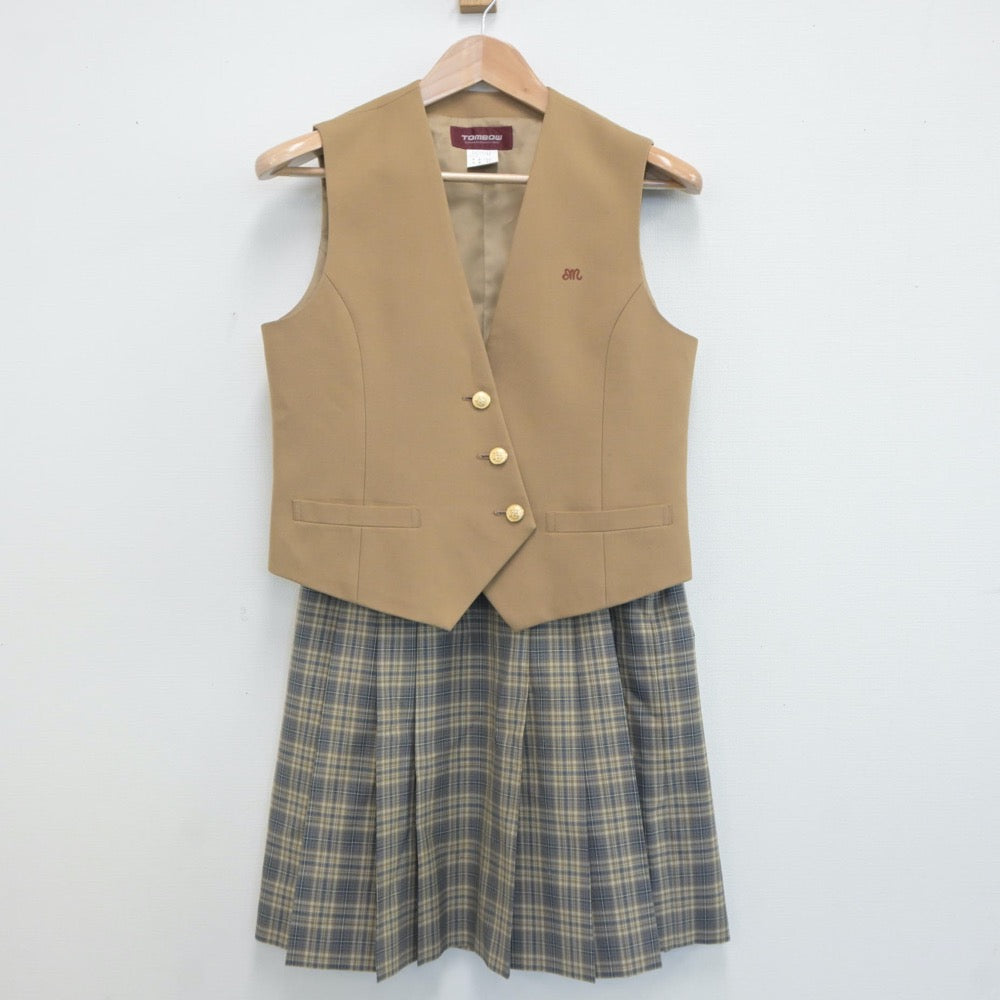 【中古】神奈川県 老松中学校 女子制服 2点（ベスト・スカート）sf019428