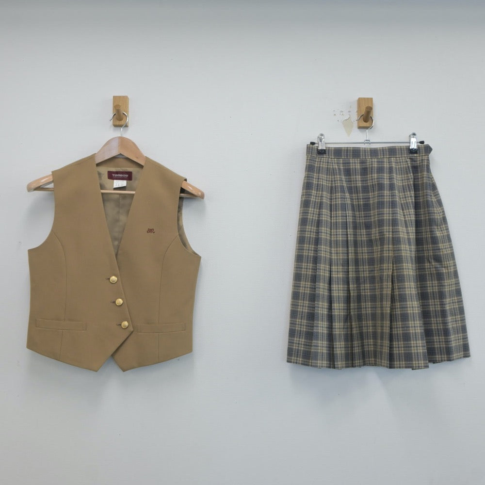 【中古】神奈川県 老松中学校 女子制服 2点（ベスト・スカート）sf019428