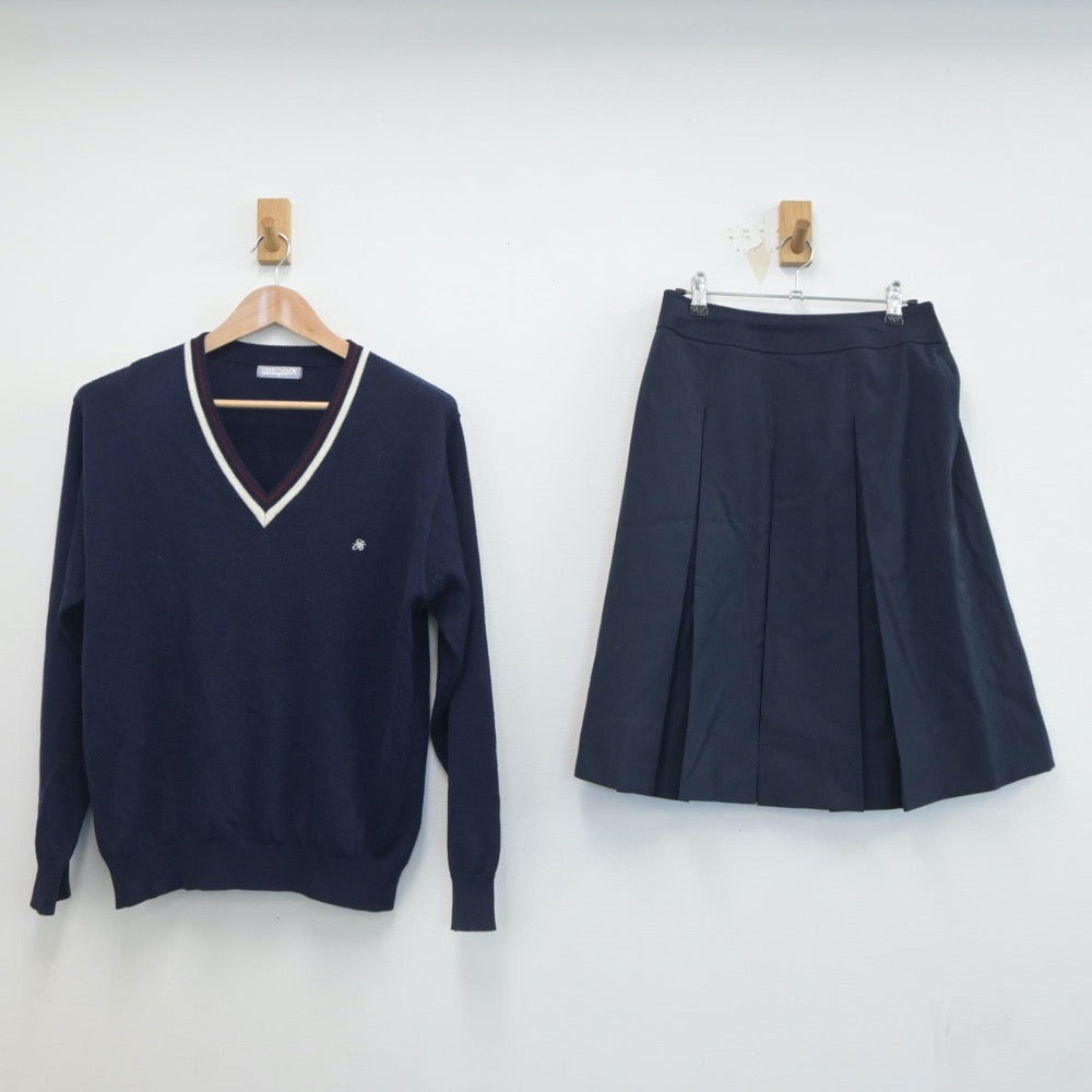 【中古】岡山県 おかやま山陽高等学校 女子制服 2点（ニット・スカート）sf019432