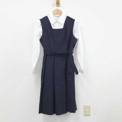 【中古】長崎県 長崎純心高等学校 女子制服 3点（ブレザー・ジャンパースカート・シャツ）sf019453