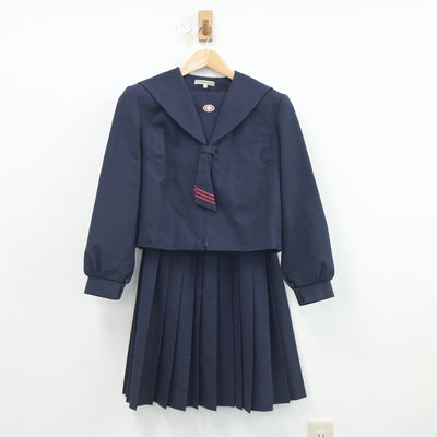 【中古】長崎県 長崎中学校 女子制服 4点（セーラー服・スカート）sf019455