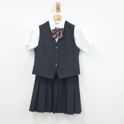 【中古】埼玉県 栄東高等学校 女子制服 6点（ベスト・ニットベスト・シャツ・スカート）sf019473