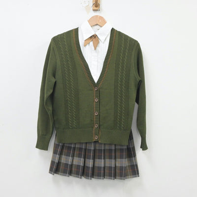 【中古】神奈川県 洗足学園中学高等学校 女子制服 5点（ニット・シャツ・スカート）sf019483