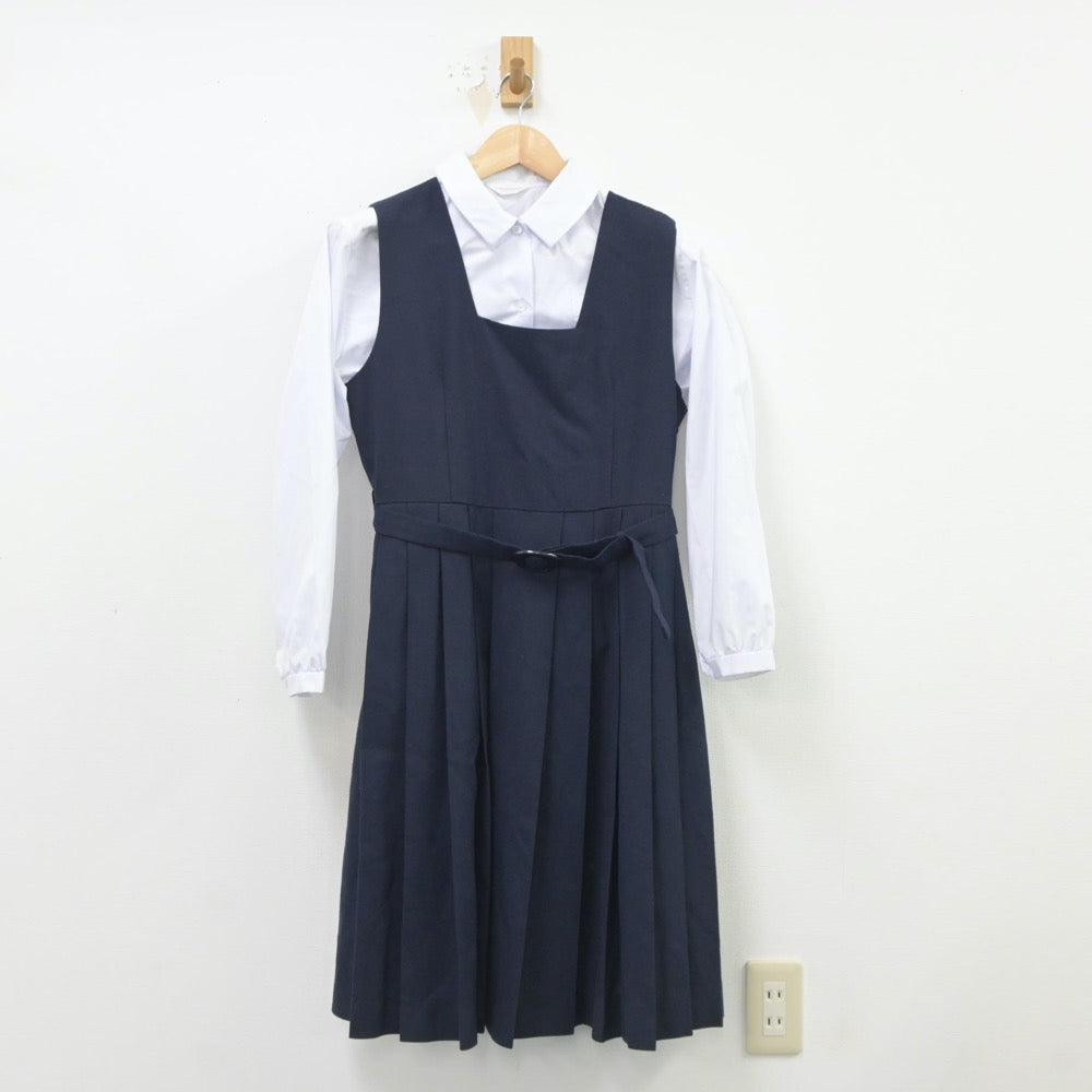 【中古】茨城県 高山中学校 女子制服 4点（セーラー服・ジャンパースカート・シャツ）sf019489