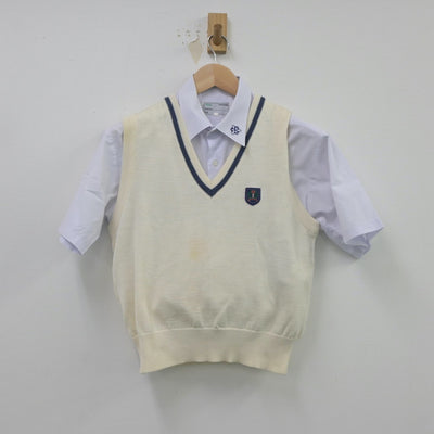 【中古】沖縄県 沖縄県立那覇国際高等学校 女子制服 2点（ニット・シャツ）sf019495