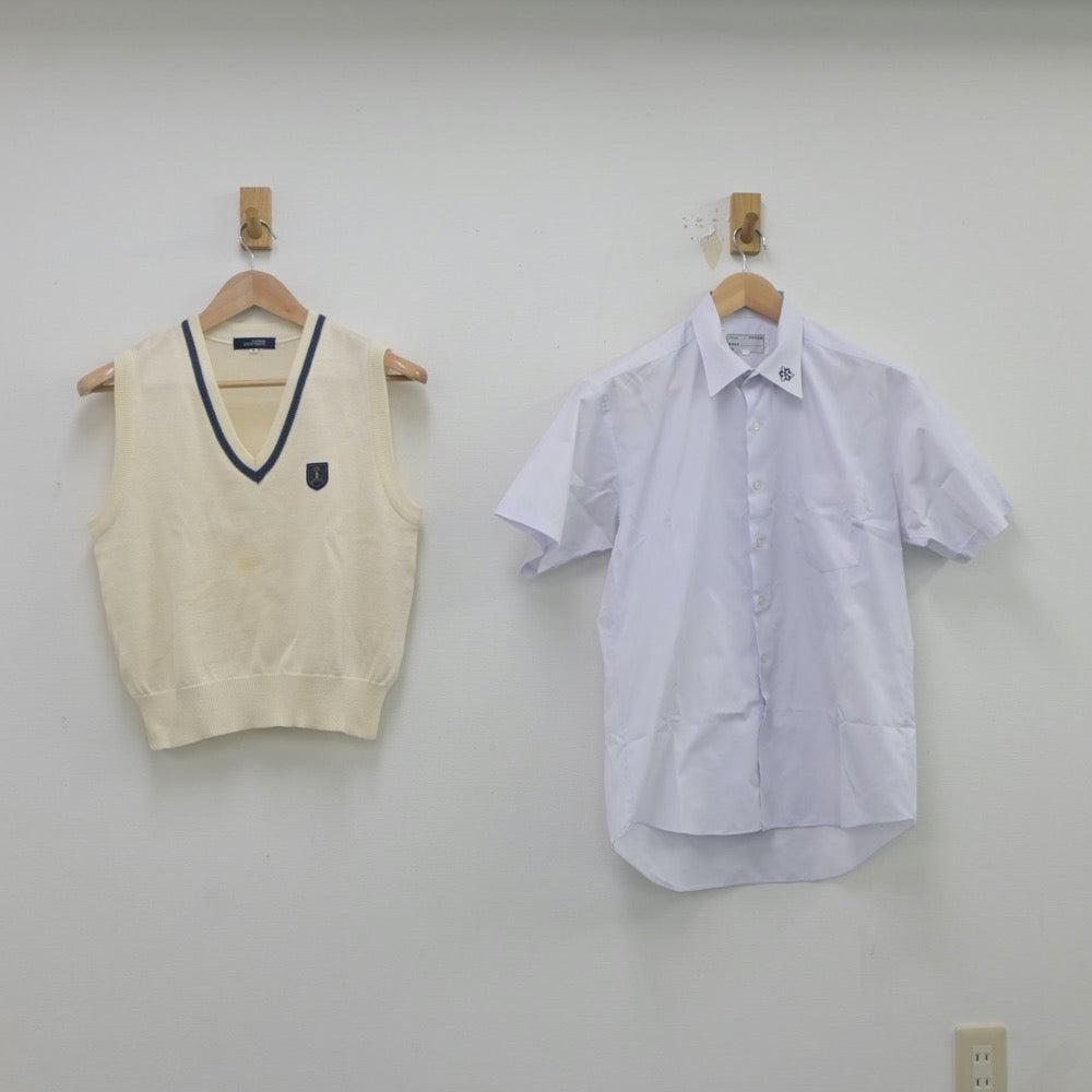 【中古】沖縄県 沖縄県立那覇国際高等学校 女子制服 2点（ニット・シャツ）sf019495