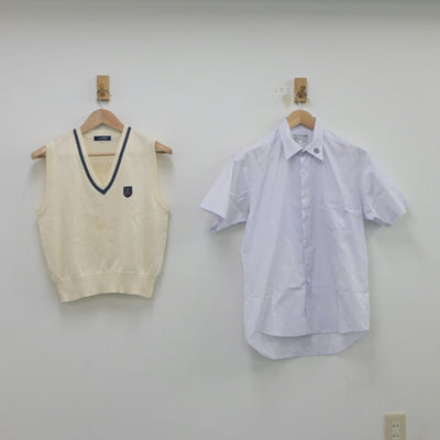 【中古】沖縄県 沖縄県立那覇国際高等学校 女子制服 2点（ニット・シャツ）sf019495