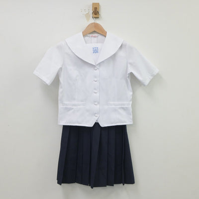 【中古】大阪府 プール学院高等学校 女子制服 2点（セーラー服・スカート）sf019500