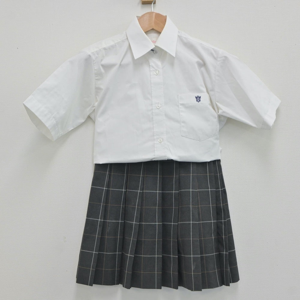 【中古】東京都 法政大学高等学校 女子制服 3点（シャツ・スカート）sf019518