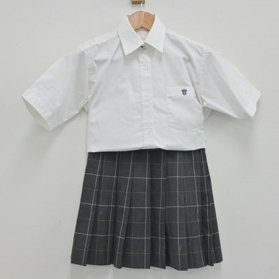 【中古】東京都 法政大学高等学校 女子制服 3点（シャツ・スカート）sf019518