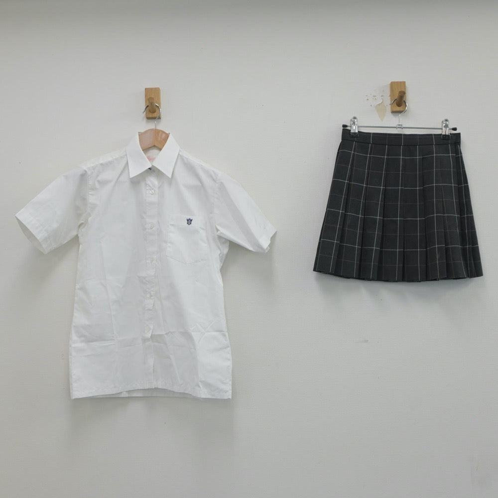 【中古】東京都 法政大学高等学校 女子制服 3点（シャツ・スカート）sf019518