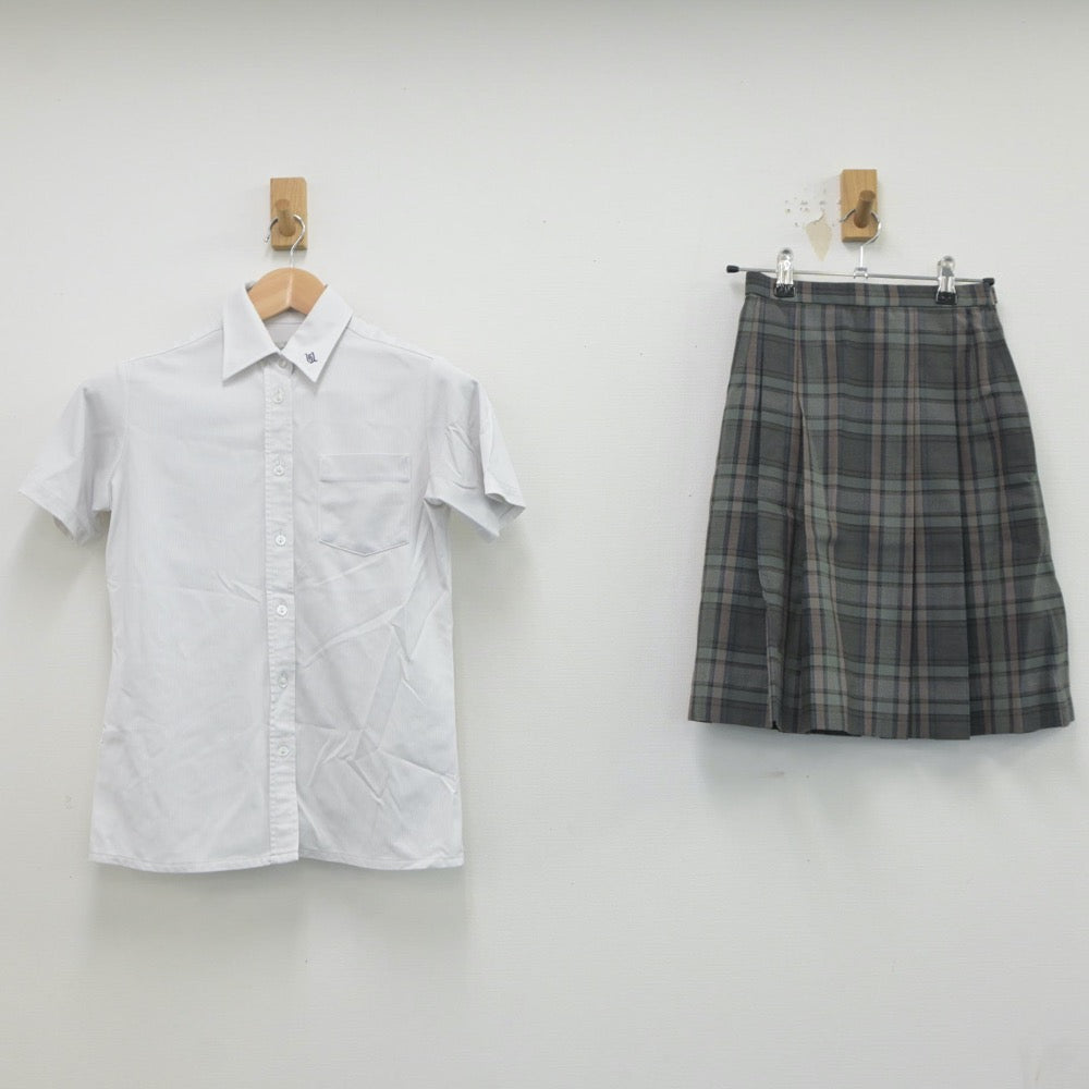 【中古】沖縄県 浦添商業高等学校 女子制服 2点（シャツ・スカート）sf019522