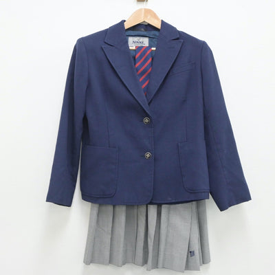 【中古】愛知県 名東高等学校 女子制服 4点（ブレザー・ベスト・スカート）sf019535