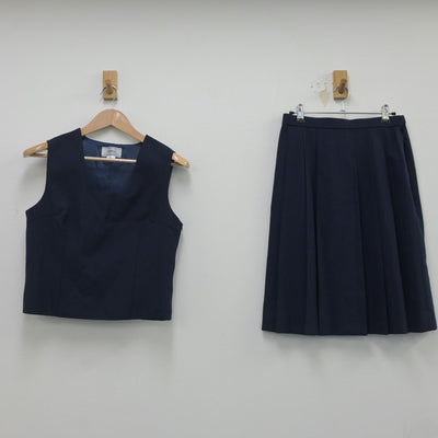 【中古】群馬県 安中第二中学校 女子制服 2点（ベスト・スカート）sf019544