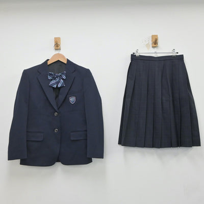 【中古】北海道 大麻東中学校 女子制服 4点（ブレザー・スカート）sf019549