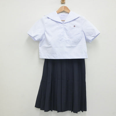 【中古】福岡県 筑紫女学園中学・高等学校 女子制服 4点（セーラー服・スカート）sf019558