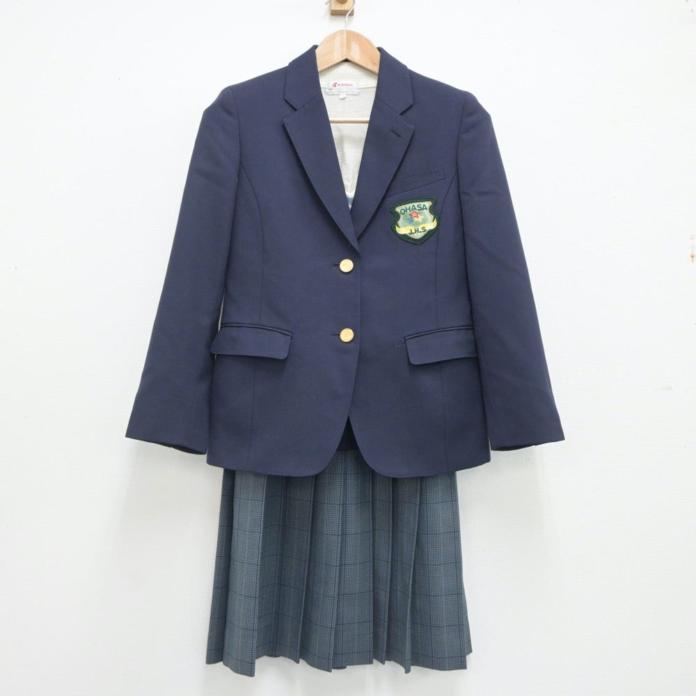 【中古】北海道 大麻中学校 女子制服 4点（ブレザー・ニットベスト・スカート）sf019560