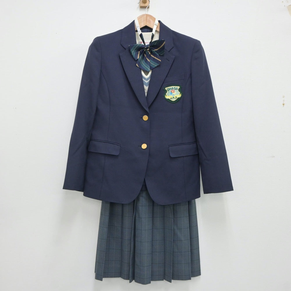 【中古】北海道 大麻中学校 女子制服 4点（ブレザー・ニットベスト・スカート）sf019561
