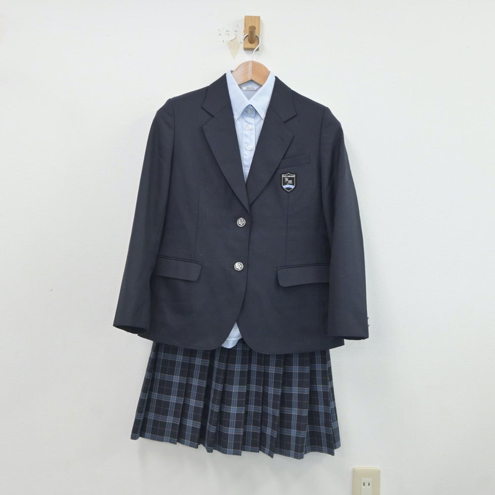 【中古】京都府 木津南中学校 女子制服 4点（ブレザー・ニット・シャツ・スカート）sf019567