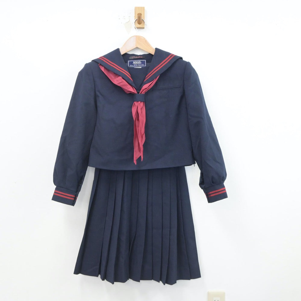 【中古】群馬県 小野中学校 女子制服 3点（セーラー服・スカート）sf019574