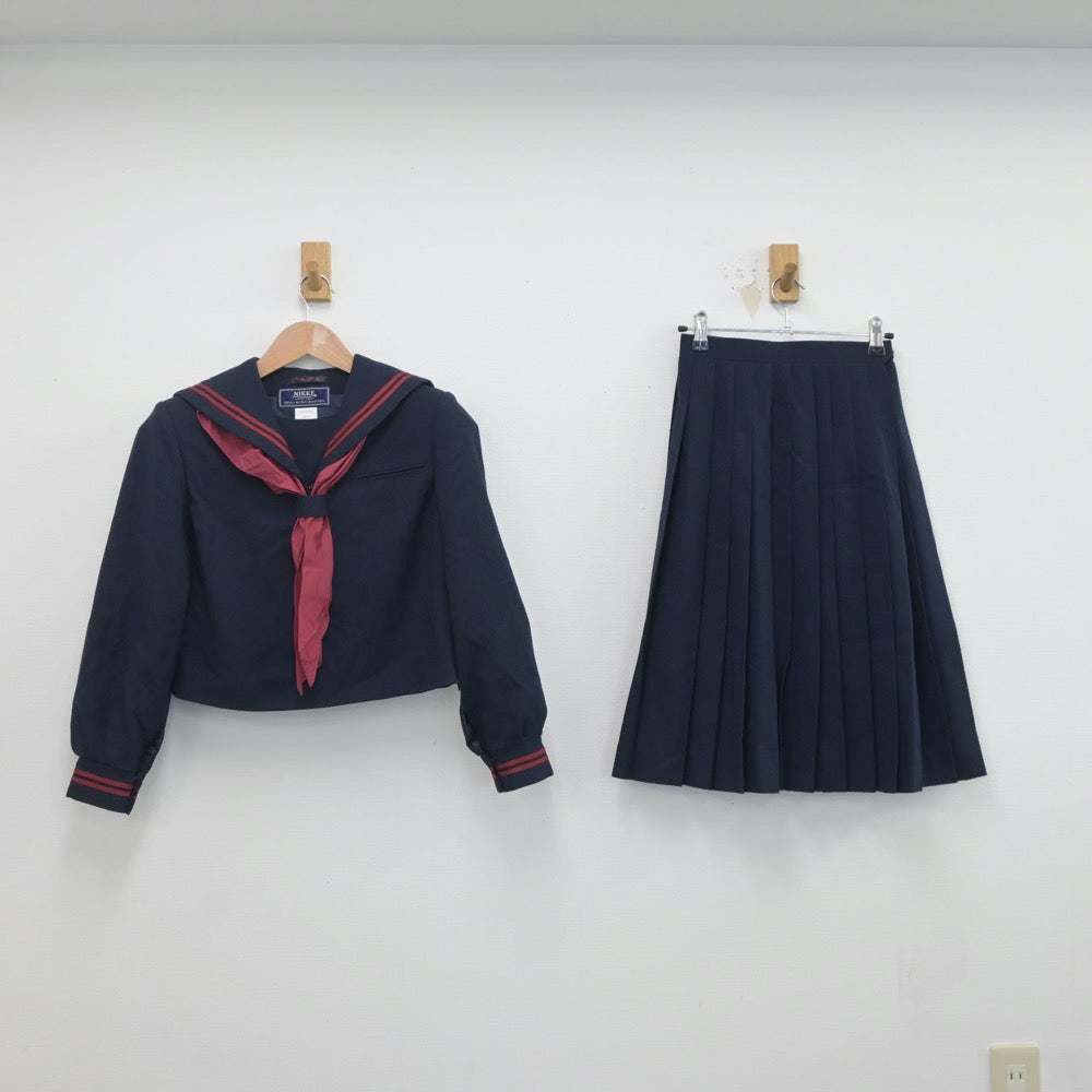 【中古】群馬県 小野中学校 女子制服 3点（セーラー服・スカート）sf019574