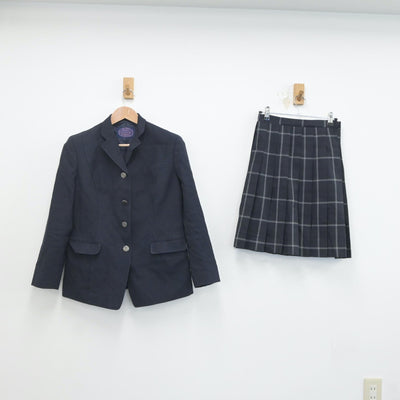 【中古】福岡県 田川科学技術高等学校 女子制服 2点（ブレザー・スカート）sf019576