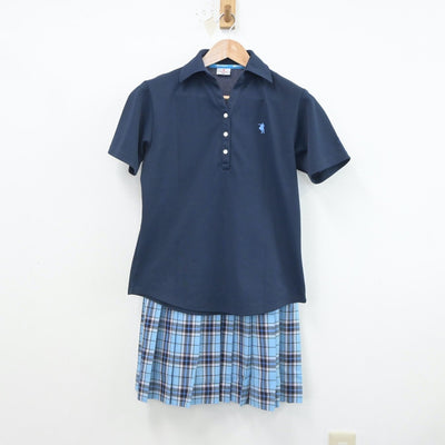 【中古】広島県 クラーク記念国際高等学校 女子制服 3点（ニット・シャツ・スカート）sf019583