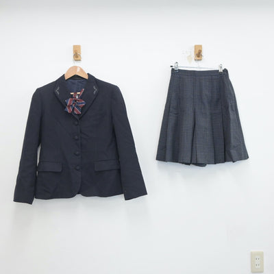 【中古】福島県 磐城高等学校 女子制服 3点（ブレザー・スカート）sf019586