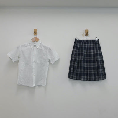 【中古】山形県 米沢中央高等学校 女子制服 2点（シャツ・スカート）sf019588