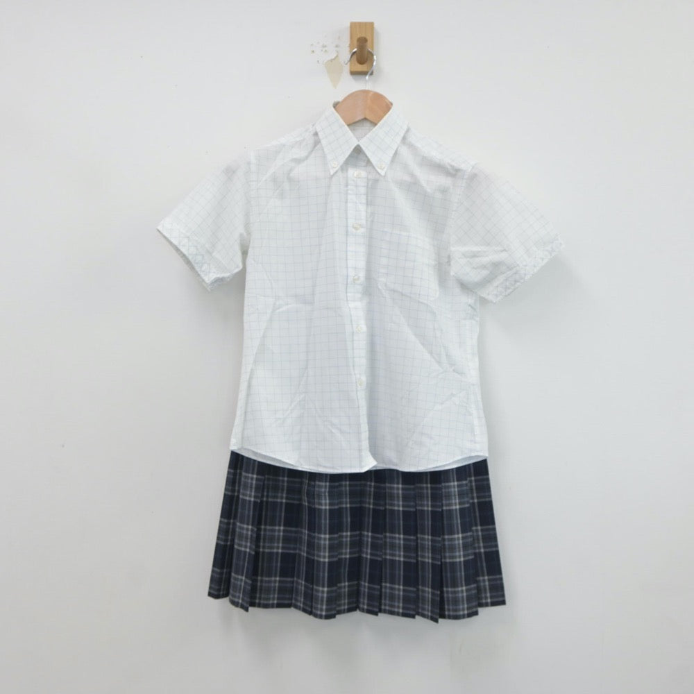 【中古】山形県 米沢中央高等学校 女子制服 2点（シャツ・スカート）sf019589