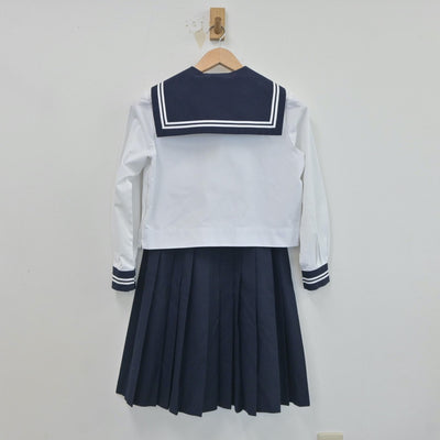 【中古】群馬県 小野中学校 女子制服 4点（セーラー服・セーラー服・スカート）sf019590