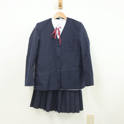 【中古】茨城県 三和北中学校 女子制服 4点（ブレザー・シャツ・スカート）sf019604