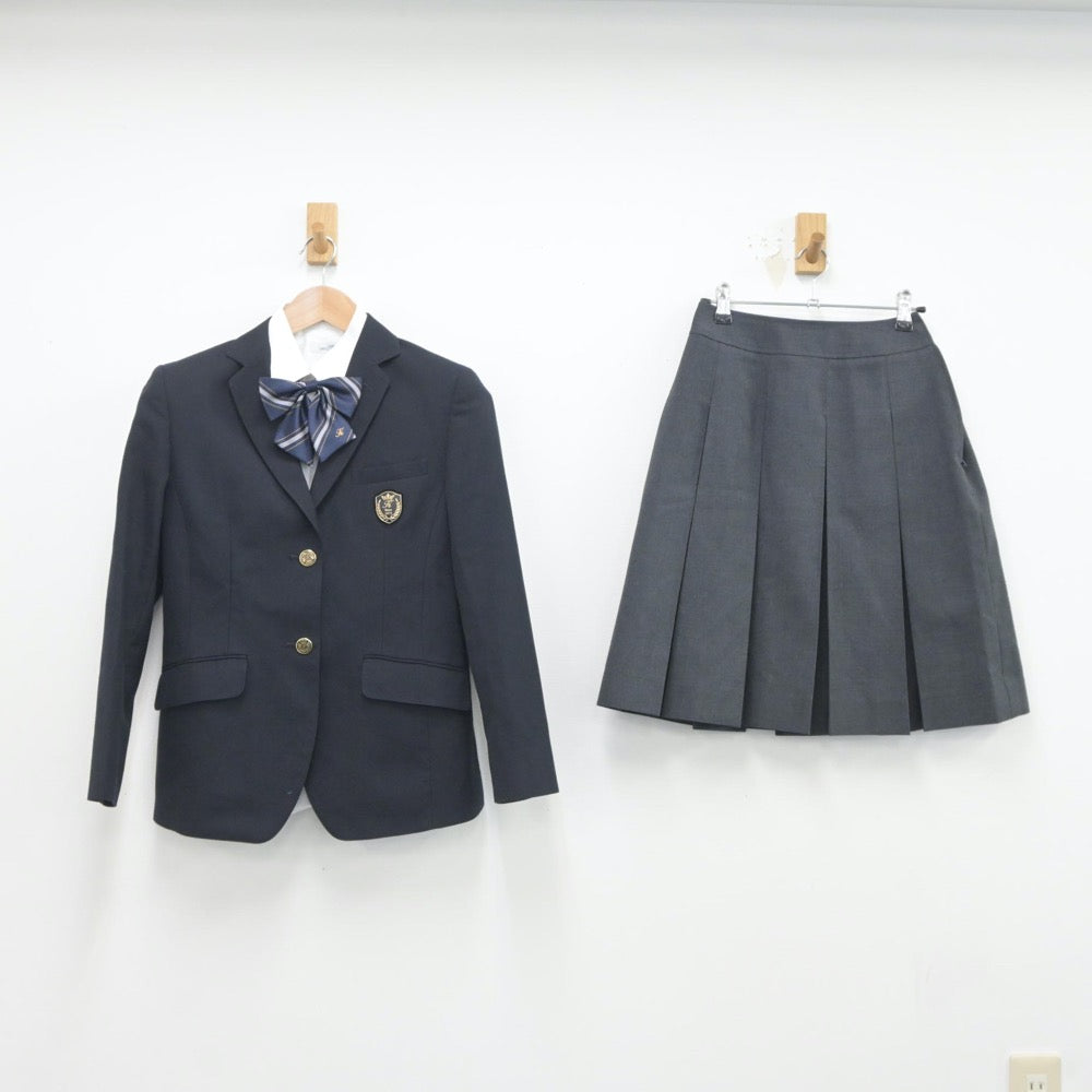 【中古】大阪府 柴島高等学校 女子制服 4点（ブレザー・シャツ・スカート）sf019608