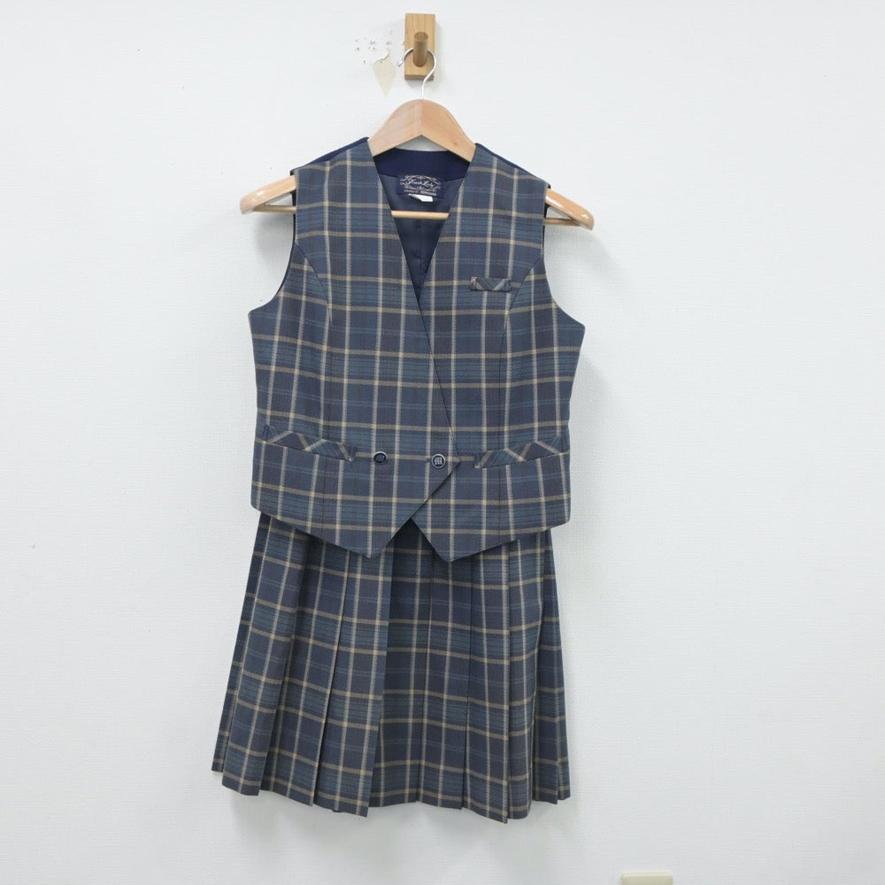 【中古】愛媛県 今治南高等学校 女子制服 3点（ブレザー・ベスト・スカート）sf019614