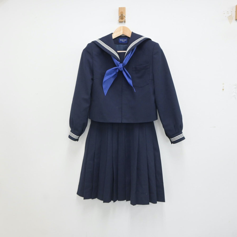 【中古】茨城県 ひたちなか市立勝田第一中学校 女子制服 2点（セーラー服・スカート）sf019619