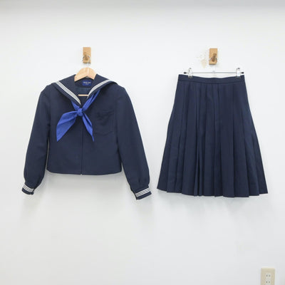 【中古】茨城県 ひたちなか市立勝田第一中学校 女子制服 2点（セーラー服・スカート）sf019619