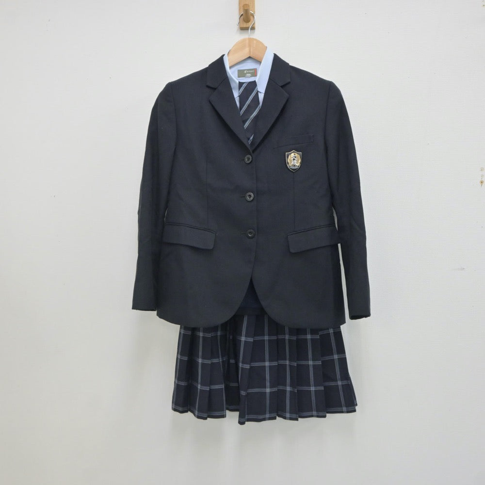 【中古】熊本県 文徳高等学校 女子制服 7点（ブレザー・シャツ・スカート）sf019644
