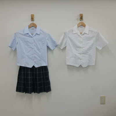 【中古】熊本県 文徳高等学校 女子制服 5点（シャツ・ニットベスト・スカート）sf019646