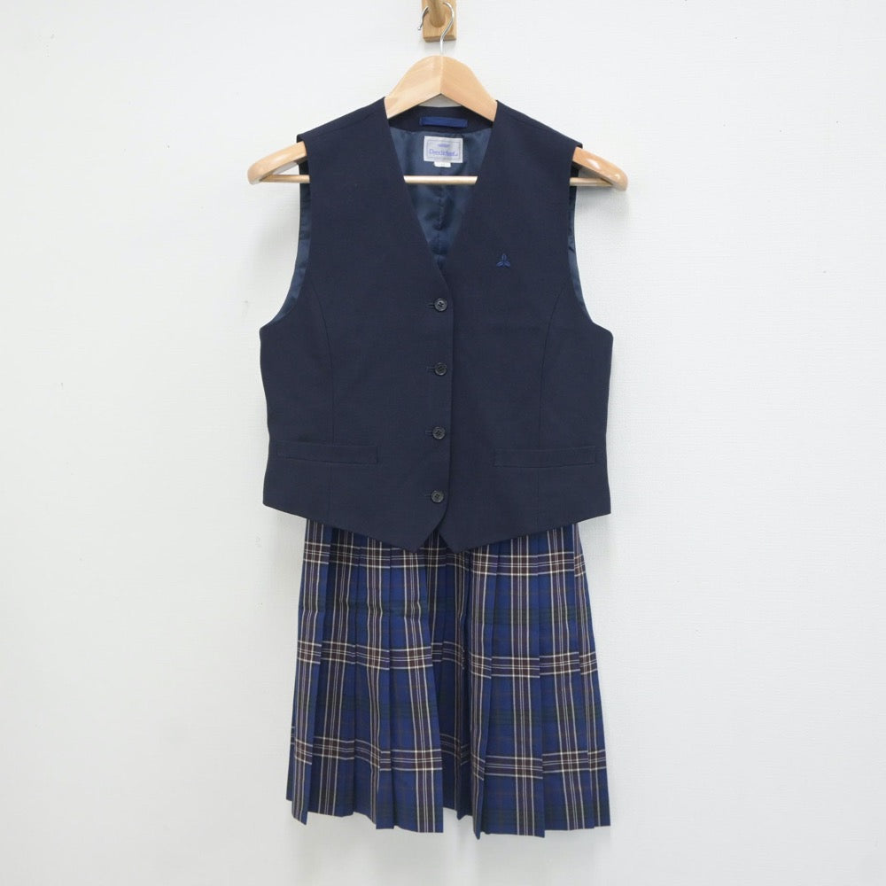 【中古】岡山県 岡山県立岡山操山高等学校 女子制服 2点（ベスト・スカート）sf019663