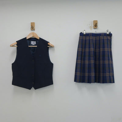 【中古】岡山県 岡山県立岡山操山高等学校 女子制服 2点（ベスト・スカート）sf019663