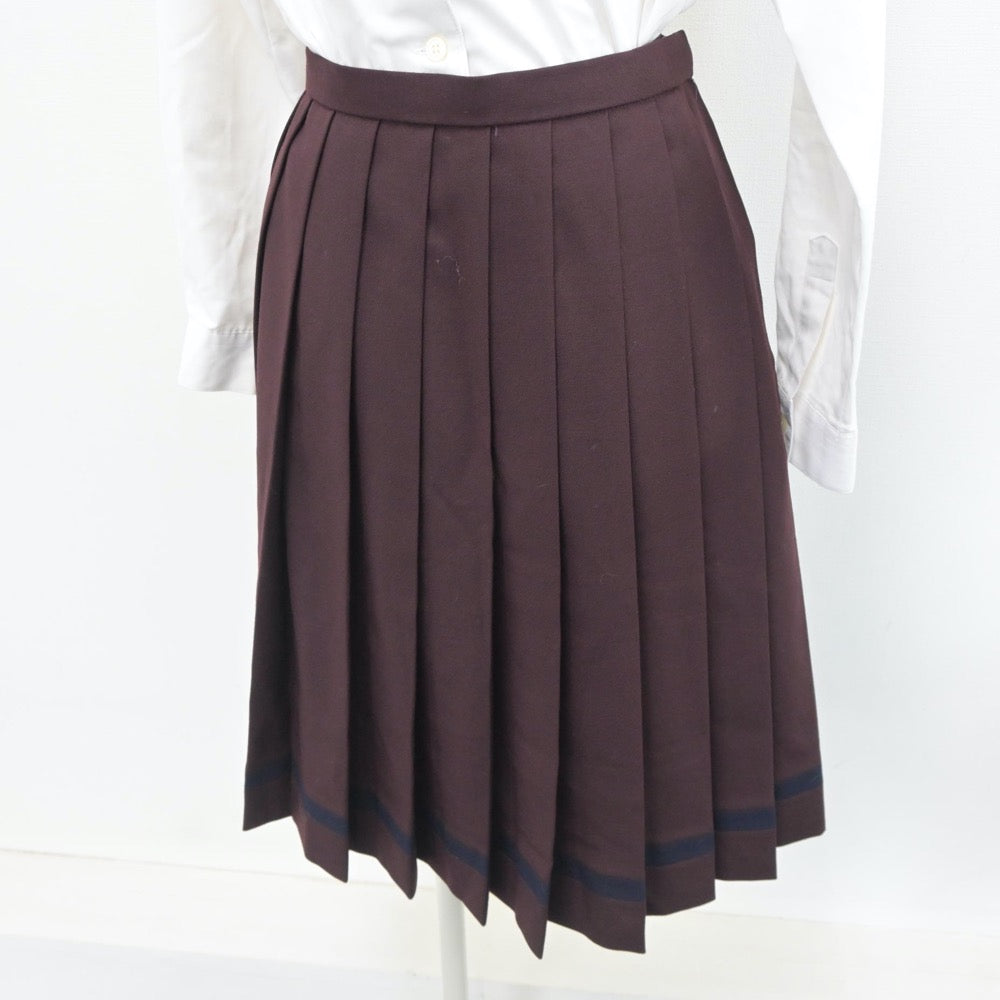 【中古】群馬県 共愛学園中学校 女子制服 4点（ブレザー・ベスト・シャツ・スカート）sf019667