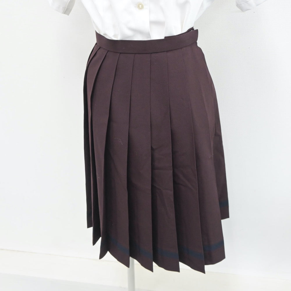【中古】群馬県 共愛学園中学校 女子制服 3点（セーラー服・ベスト・スカート）sf019668
