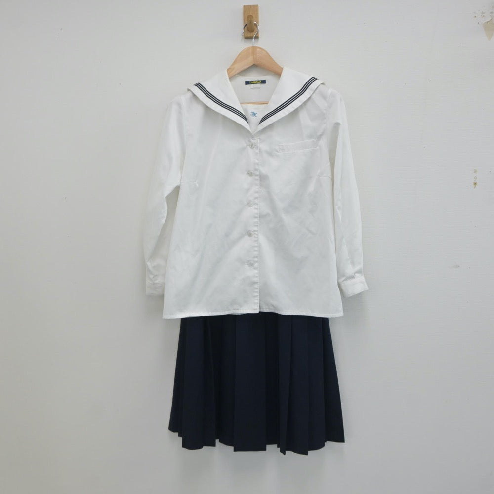 【中古】静岡県 静岡県立磐田北高等学校 女子制服 4点（セーラー服・ブレザー・スカート）sf019674