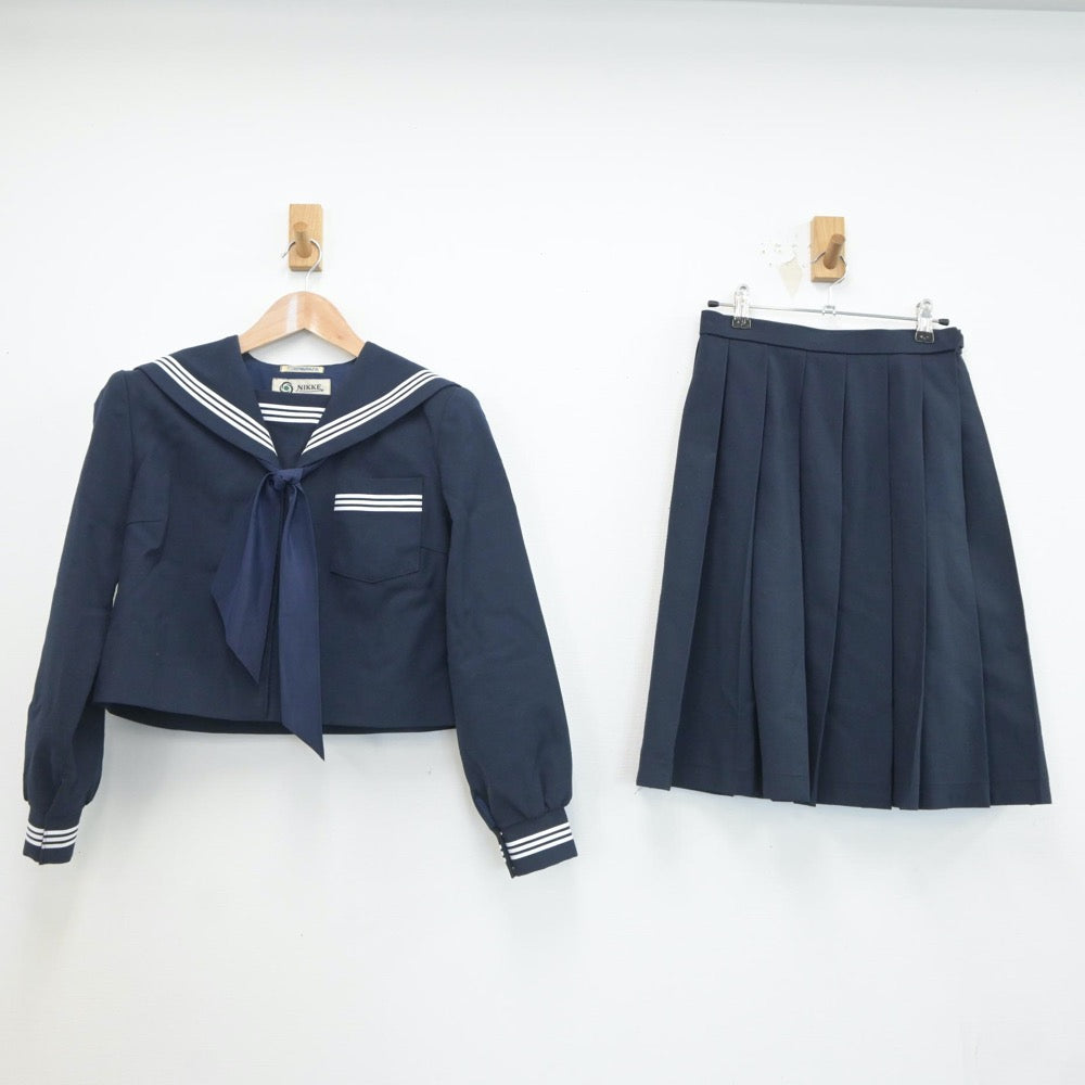 【中古】静岡県 磐田第一中学校 女子制服 3点（セーラー服・スカート）sf019675